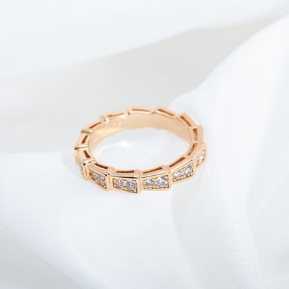 [Stars Jewelry]SERPENTI RING PINK GOLD DIAMOND PAVED 3MM