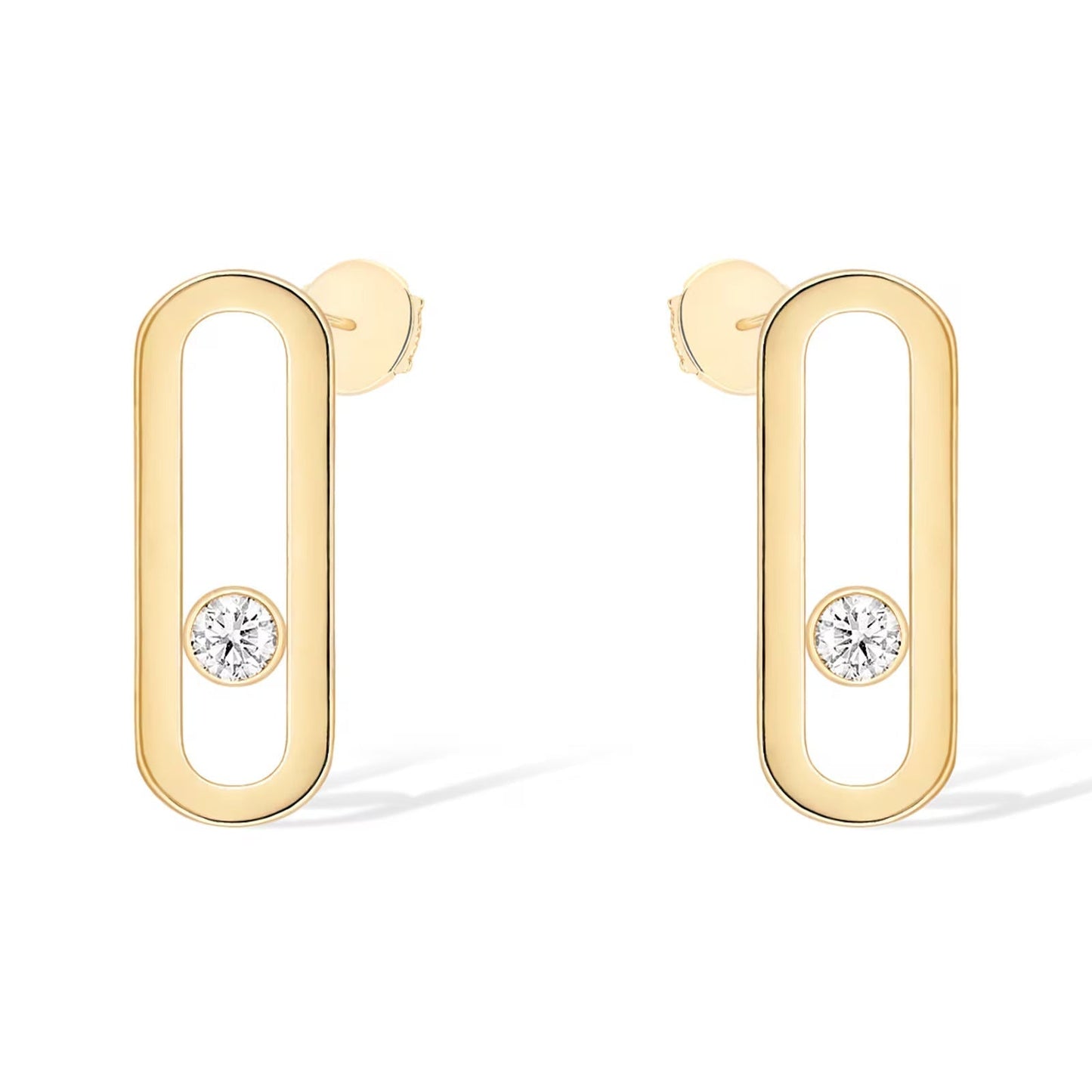[Stars Jewelry]MOVE UNO SMALL 1 DIAMOND EARRINGS