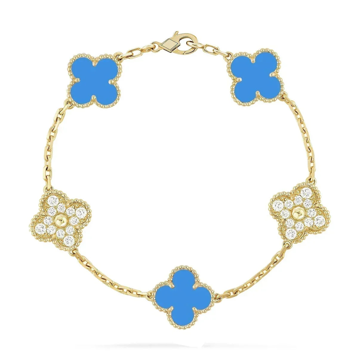 [Stars Jewelry] CLOVER 5 MOTIF BLUE AGATE BRACELET COLLECTION