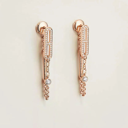 [Stars Jewelry]CHAINE CHAOS DIAMOND DROP EARRINGS