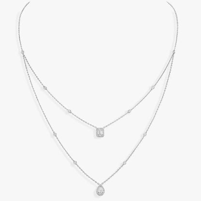 [Stars Jewelry]Diamond Necklace My Twin 2 Rows