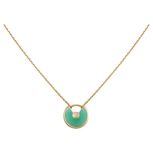 [Stars Jewelry]AMULETTE GOLD MALACHITE NECKLACE