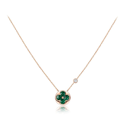 [Stars Jewelry]SUN PEDANT PINK GOLD 1 DIAMOND NECKLACE
