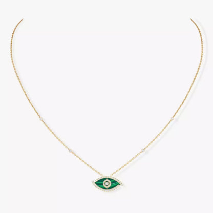 [Stars Jewelry]Lucky Eye Diamond Necklace in Rose Gold and Turquoise