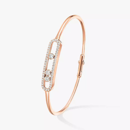 [Stars Jewelry]Move Pavé Diamond Bangle Bracelet M