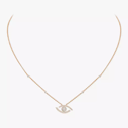 [Stars Jewelry]Pave_ Diamond Necklace Lucky Eye