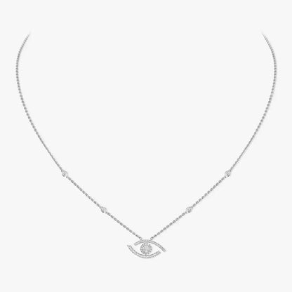 [Stars Jewelry]Pave_ Diamond Necklace Lucky Eye
