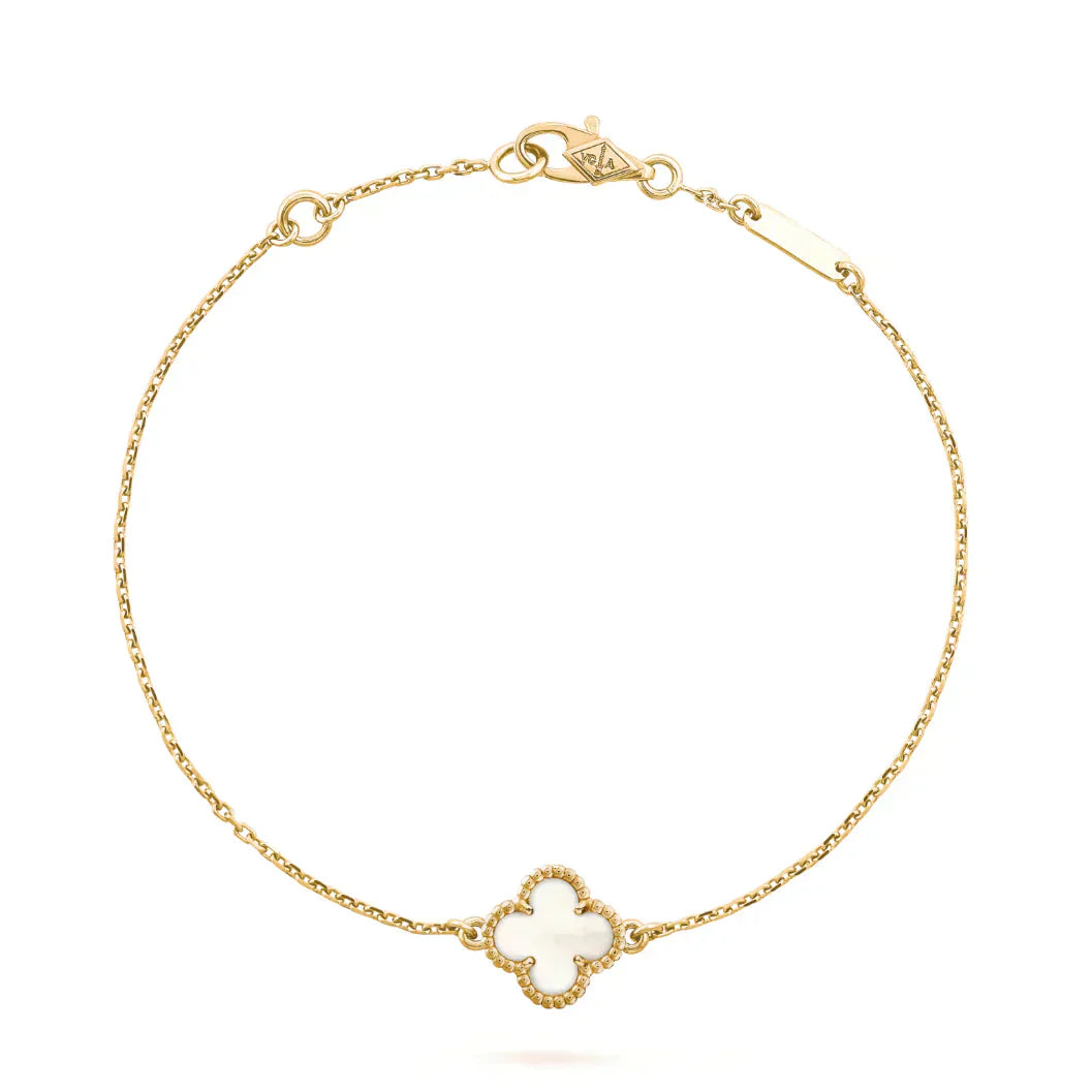 [Stars Jewelry]CLOVER WHITE MOP SINGLE FLOWER BRACELET