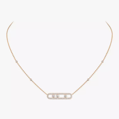[Stars Jewelry] Move Pave_ Rose Gold Diamond Necklace